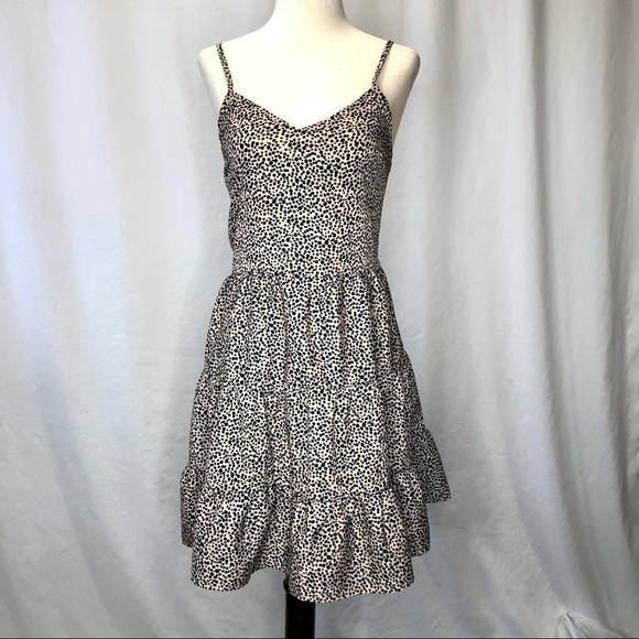 Goodnight Macaroon retro 90s tiered slip dress mini cheetah print size small - Picture 1 of 4